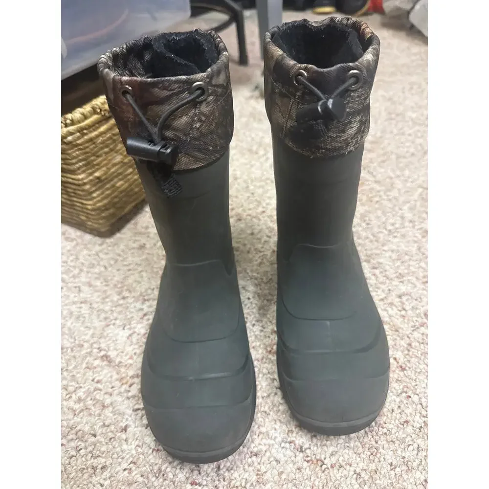Kamik Camo Winter Snow Boots Kids Size 1 Boys Waterproof Insulated Hunting